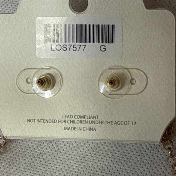 Mia Collection Jewelry Necklace Circle Bent Wire Earrings Ball Set Gold Color - Picture 5 of 7